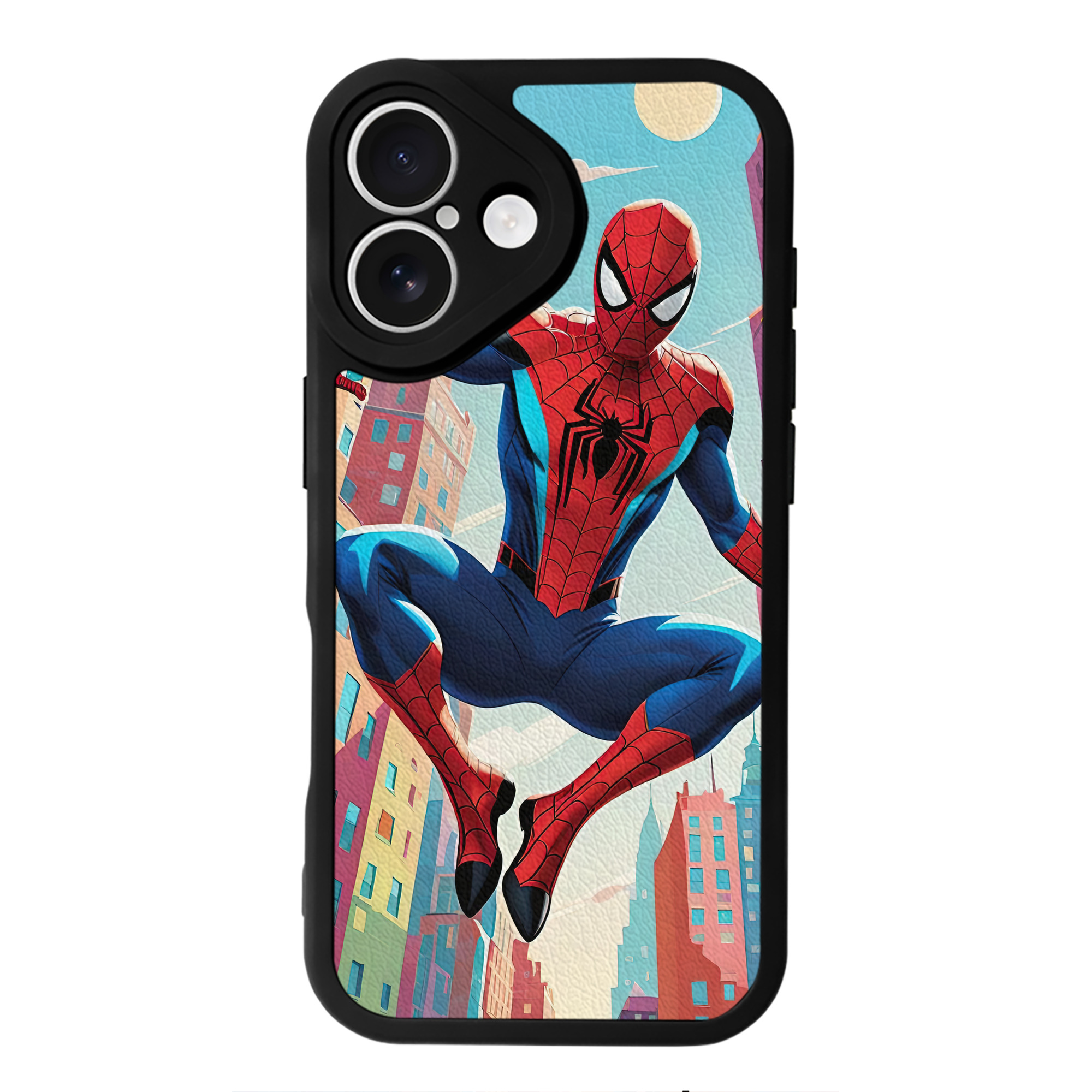 Spider Man スパイダーマン 【iPhone 16シリーズ対応】シリコンスマホケース（レザー調） 材質：シリコン